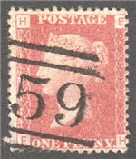 Great Britain Scott 33 Used Plate 108 - EH